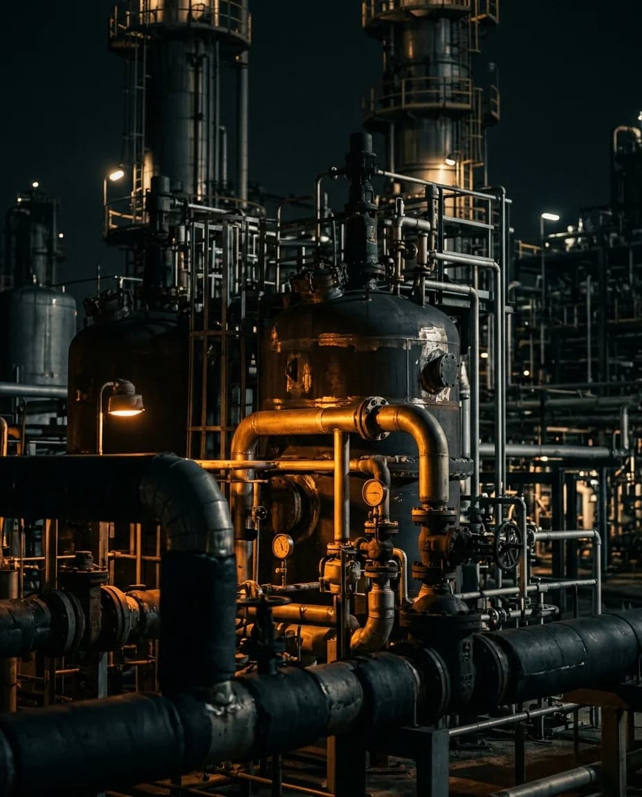Chemical plant vessels and reactor towers - Baytown petrochemical facility