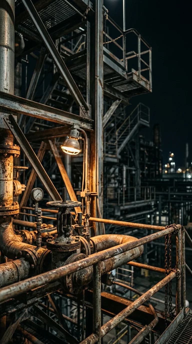 Heavy industrial steel framework and scaffolding - Channelview industrial complex